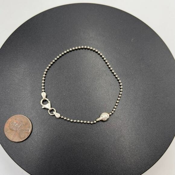 CW Charles Winston Signed Sterling Silver Ladybug Accent Ball Bracelet Sz 7.25” - Picture 8 of 9